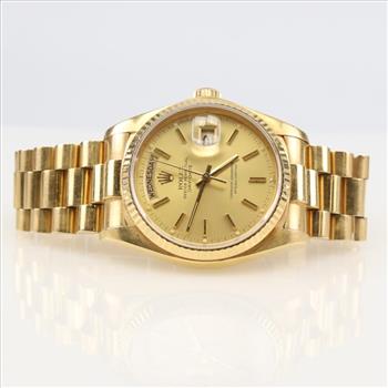 Rolex President 18kt Gold Watch - Evaluated By Our Certified Gemologist - A.G.S. / G.I.A.