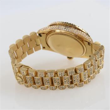 Rolex President 8.62cts TW Diamond 14kt Gold Watch-Evaluated By Our Certified Gemologist-AGS/GIA