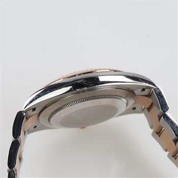 Rolex Stainless Steel 18kt Rose Gold Accent Datejust Watch-Evaluated by Certified Gemologist-AGS/GIA