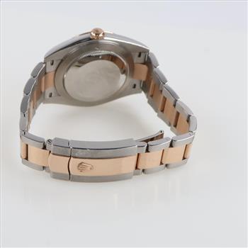 Rolex Stainless Steel 18kt Rose Gold Accent Datejust Watch-Evaluated by Certified Gemologist-AGS/GIA