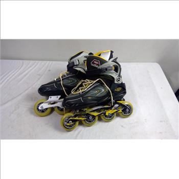 Roller Derby RD Aerio Q-80 Adult Inline Skates Black/Yellow Men's Skate Size 10 With Distance Force