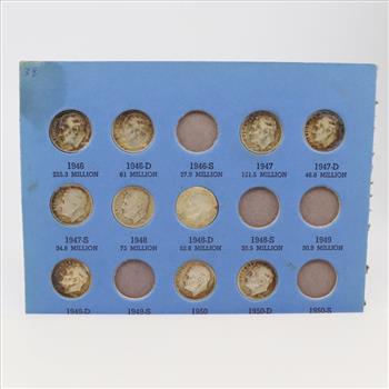 Roosevelt Silver Dimes; 10 Pieces