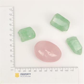 Rose Quartz And Crystals, 4 Pieces