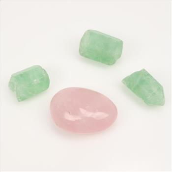 Rose Quartz And Crystals, 4 Pieces