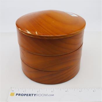 Round Wooden Rotating Jewelry Box