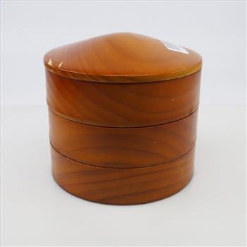 Round Wooden Rotating Jewelry Box