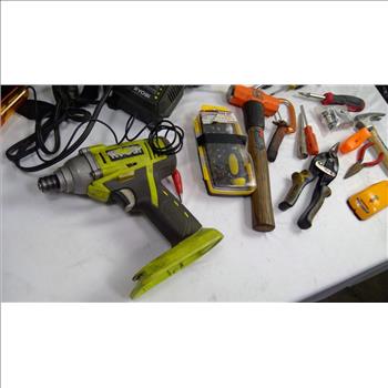 Ryobi 18V One+ Cordless Impact Driver, Ryobi Tool Bag, Drill Bits Dremel Tool 20+ Pieces