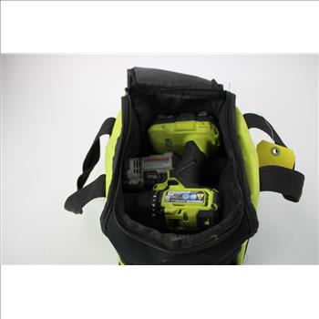 Ryobi Bag, Drill, Porter Cable Drill And Batterys
