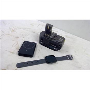 Ryobi Battery, Anker Magsafe Powerbank, Smartwatch
