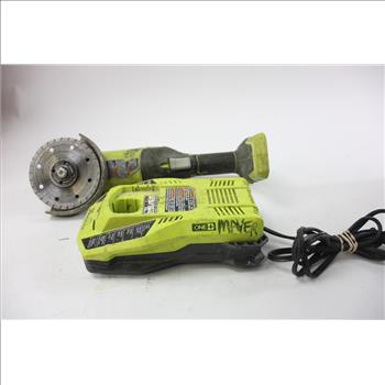 Ryobi Cordless Angle Grinder, Ryobi Battery Charger, And More, 5 Pieces