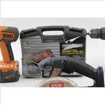 Ryobi Cordless Saw, Chicago Rotary Tool Kit And More, 4 Pieces