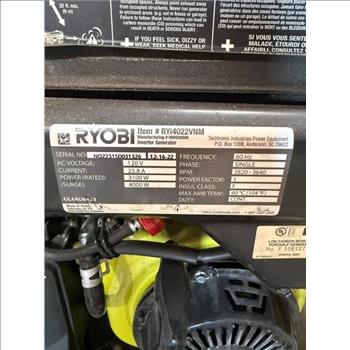 Ryobi Digital Inverter Generator