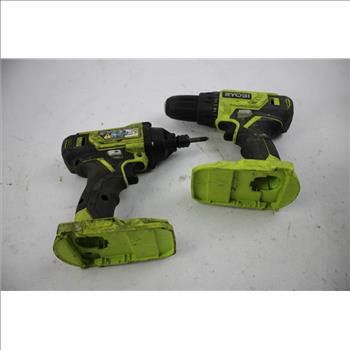 Ryobi Drill Battery And Charger, 6 Pieces