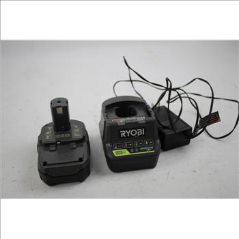 Ryobi Drill Battery And Charger, 6 Pieces