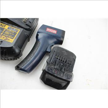 Ryobi IR001 Infrared Thermometer, DeWalt Battery Charger, Metabo 18V Battery: 3 Items
