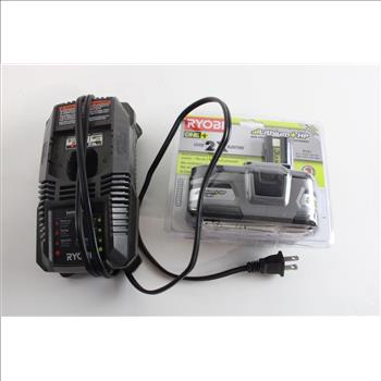Ryobi Lithium Battery And IntelliPort 18v Battery Charger