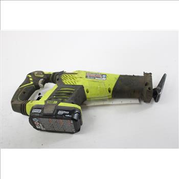 Ryobi One-handed Reciprocating Saw, Reciprocating Saw, 18V Battery Pack And More, 4 Pieces