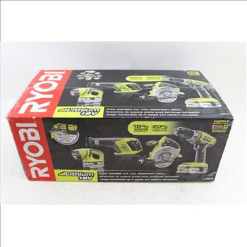 Ryobi P845 Combo Kit: Drill, Circular Saw, Reciprocating Saw, Light: 4 PC