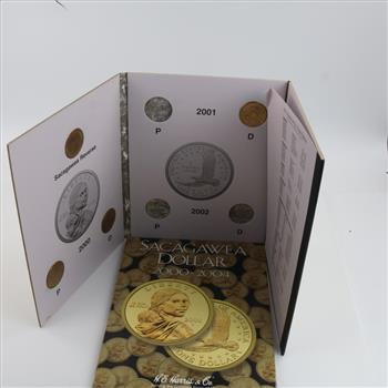 Sacagawea Dollar 2000-2004 Folders, 12 Coins