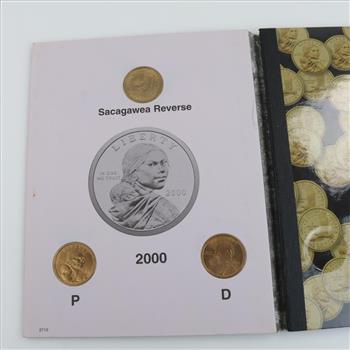 Sacagawea Dollar 2000-2004 Folders, 12 Coins