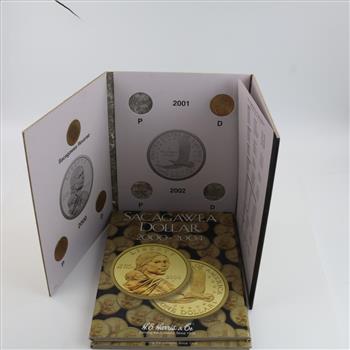 Sacagawea Dollar 2000-2004 Folders, 12 Coins