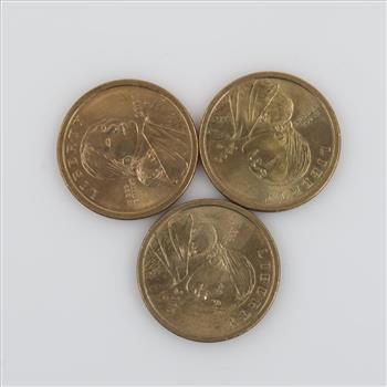 Sacagawea One Dollar Coin, 3 Pieces