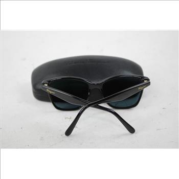 Salvatore Ferragamo Black & Gold Sunglasses