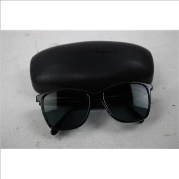 Salvatore Ferragamo Black & Gold Sunglasses