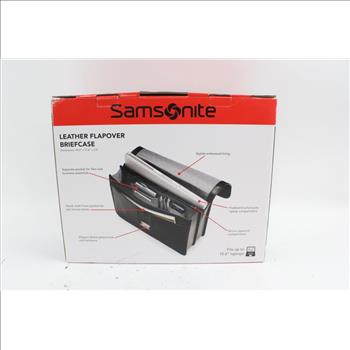Samsonite Leather Flapover Briefcase