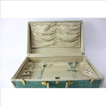 Samsonite Vintage Hard Shell Vanity Suitcase & Regular Suitcase Set, Green