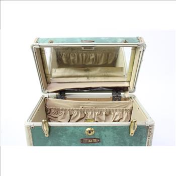 Samsonite Vintage Hard Shell Vanity Suitcase & Regular Suitcase Set, Green