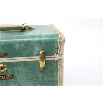 Samsonite Vintage Hard Shell Vanity Suitcase & Regular Suitcase Set, Green