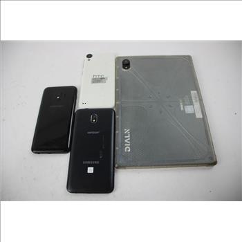 Samsung And More Tablet & Cell Phone Lot, 4 Pieces, Sold For Parts