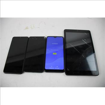Samsung And More Tablet & Cell Phone Lot, 4 Pieces, Sold For Parts