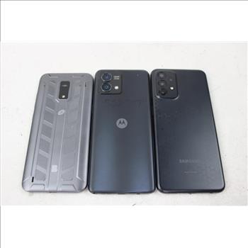 Samsung, Blu, Motorola Cell Phone Lot, 3 Pieces, Sold For Parts