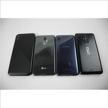 Samsung, LG, C5L Max, Uno Cell Phone Lot, 4 Pieces,