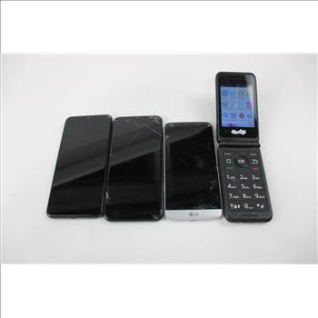 Samsung, LG, Schock Cell Phone Lot,  4 Pieces, Sold For Parts