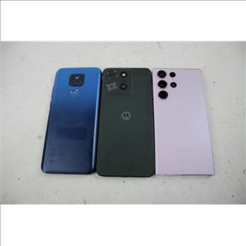 Samsung, Motorola Cell Phone Lot, 3 Pieces, Sold For Parts