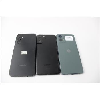 Samsung, Motorola Cell Phone Lot, 3 Pieces, Sold For Parts