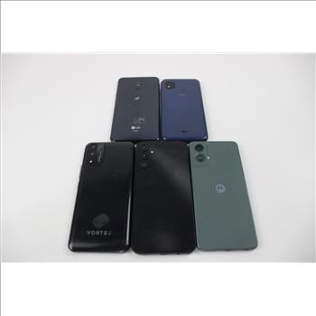 Samsung, Motorola, Lg Cell Phone Lot, 5 Pieces, Sold For Parts