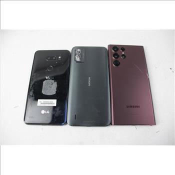 Samsung, Nokia, LG Cell Phone Lot, 3 Pieces, Sold For Parts