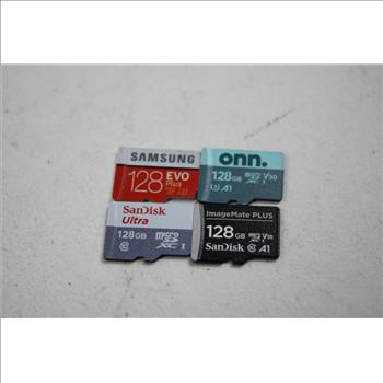Samsung Onn SanDisk MicroSD Cards 128 GB 4 Pieces
