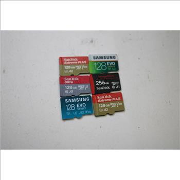 Samsung, SanDisk 128 GB, 256 GB, Memory Cards And SD Card Adapter, 7 Pieces