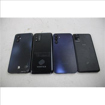 Samsung, TCL, BLU, Vortex Cell Phone Lot, 4 Pieces, Sold For Parts