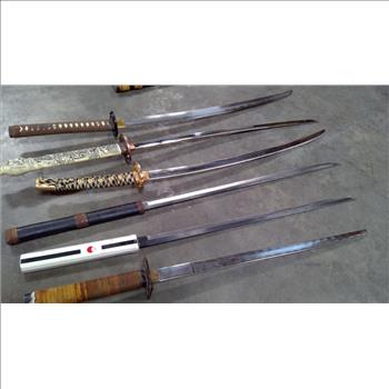 Samurai Swords Bulk Lot, 6 Pieces