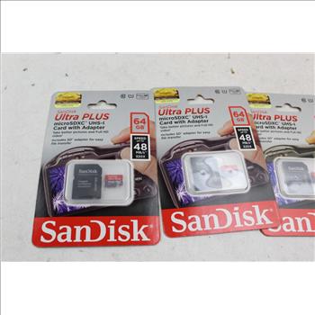 San Disk Ultra Plus 64GB Micro Sdxc Uhs-I Card With Adapters: 4 Items