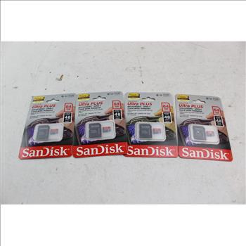 San Disk Ultra Plus 64GB Micro Sdxc Uhs-I Card With Adapters: 4 Items