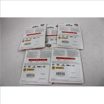 Sandisk 64 Gb Microsd With Adapter, 5 Pieces