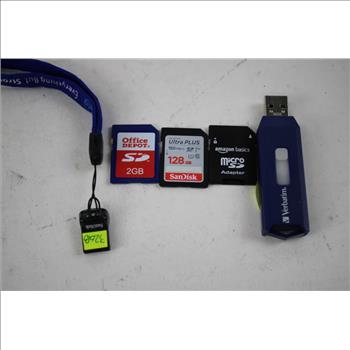 SanDisk, Adata, ImageMate Pro SD Cards, Flashdrive, And MicroSD Adapter, 15 Pieces