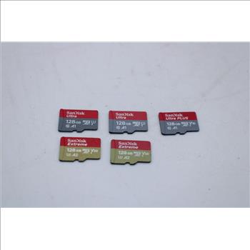 SanDisk MicroSD Memory Cards, 128GB, Lot Of 5